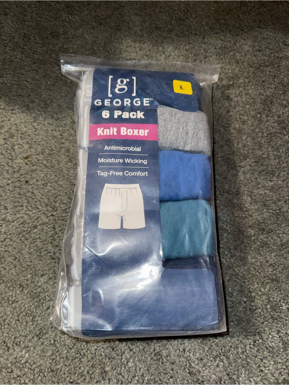 George 5 Pack Knit Boxers in Blue and Gray Tones